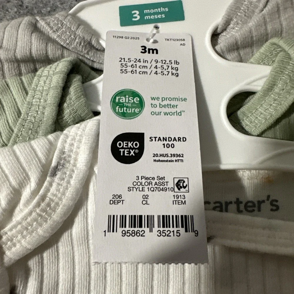 Carter's Just One You Baby Boy Onsies Bodysuits, 3-Pack, Size 3 Months NWT